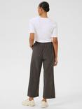 KAFFE Naya Wide Leg Cropped Trousers, Black Oyster