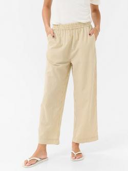 KAFFE Naya Stripe Wide Leg Trousers, Beige/White, Beige/White