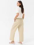 KAFFE Naya Stripe Wide Leg Trousers, Beige/White