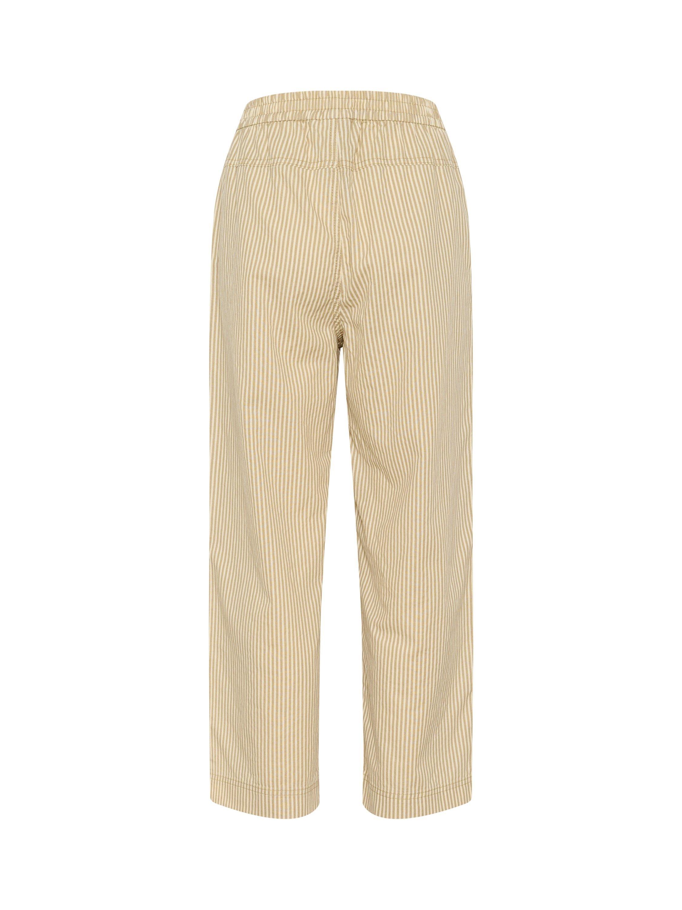 Product image 5 of 5, which shows KAFFE Naya Stripe Wide Leg Trousers, Beige/White, 8
