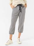 KAFFE Naya Stripe Cropped Capri Trousers, Midnight/White