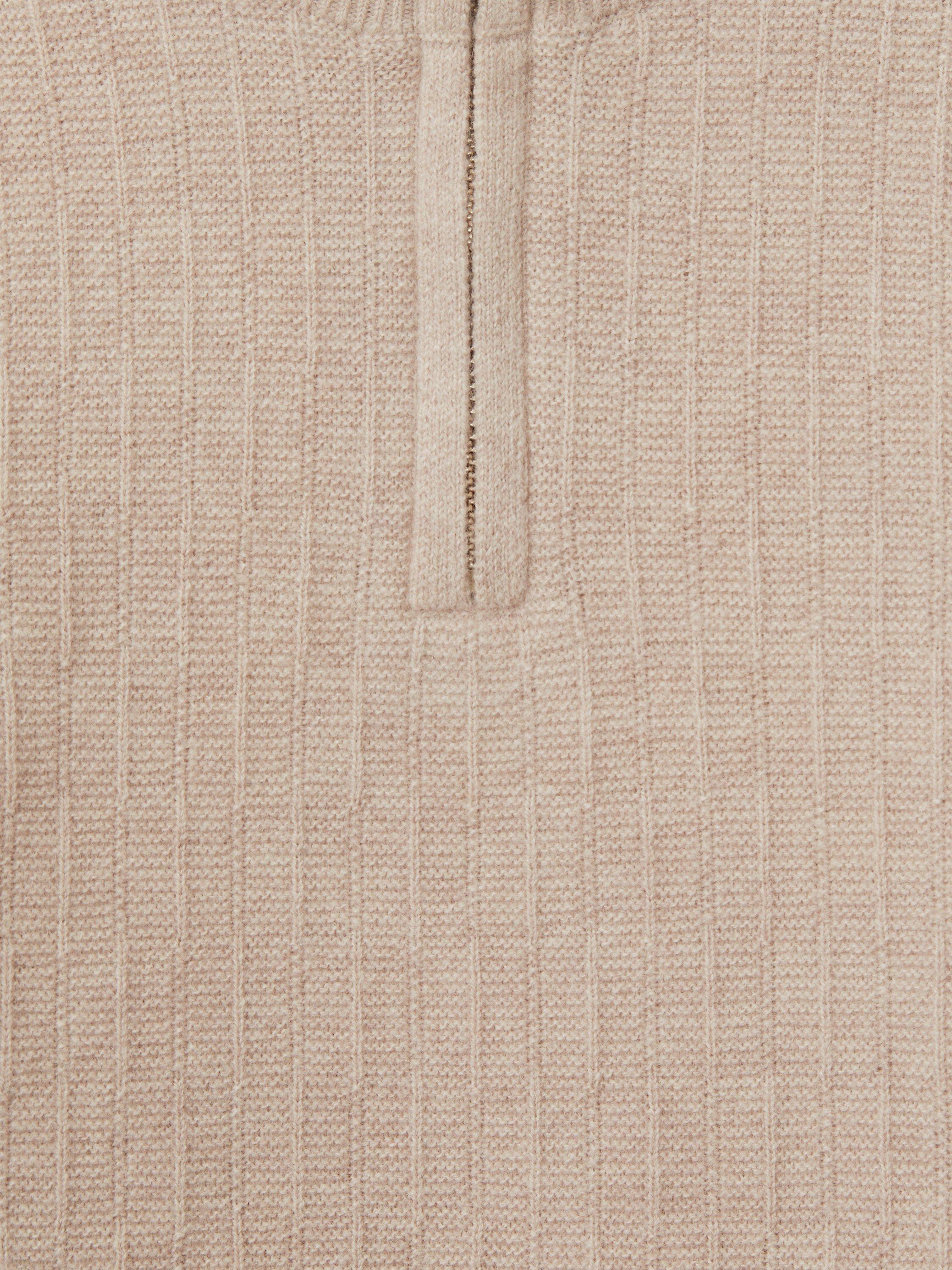 Product image 2 of 3, which shows Reiss Kids' Chester Half Zip Jumper, Oatmeal, 4-5 years