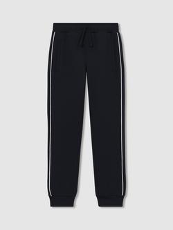 Reiss Kids' Epping Jogging Bottoms, Navy - view 2, Navy/Off White