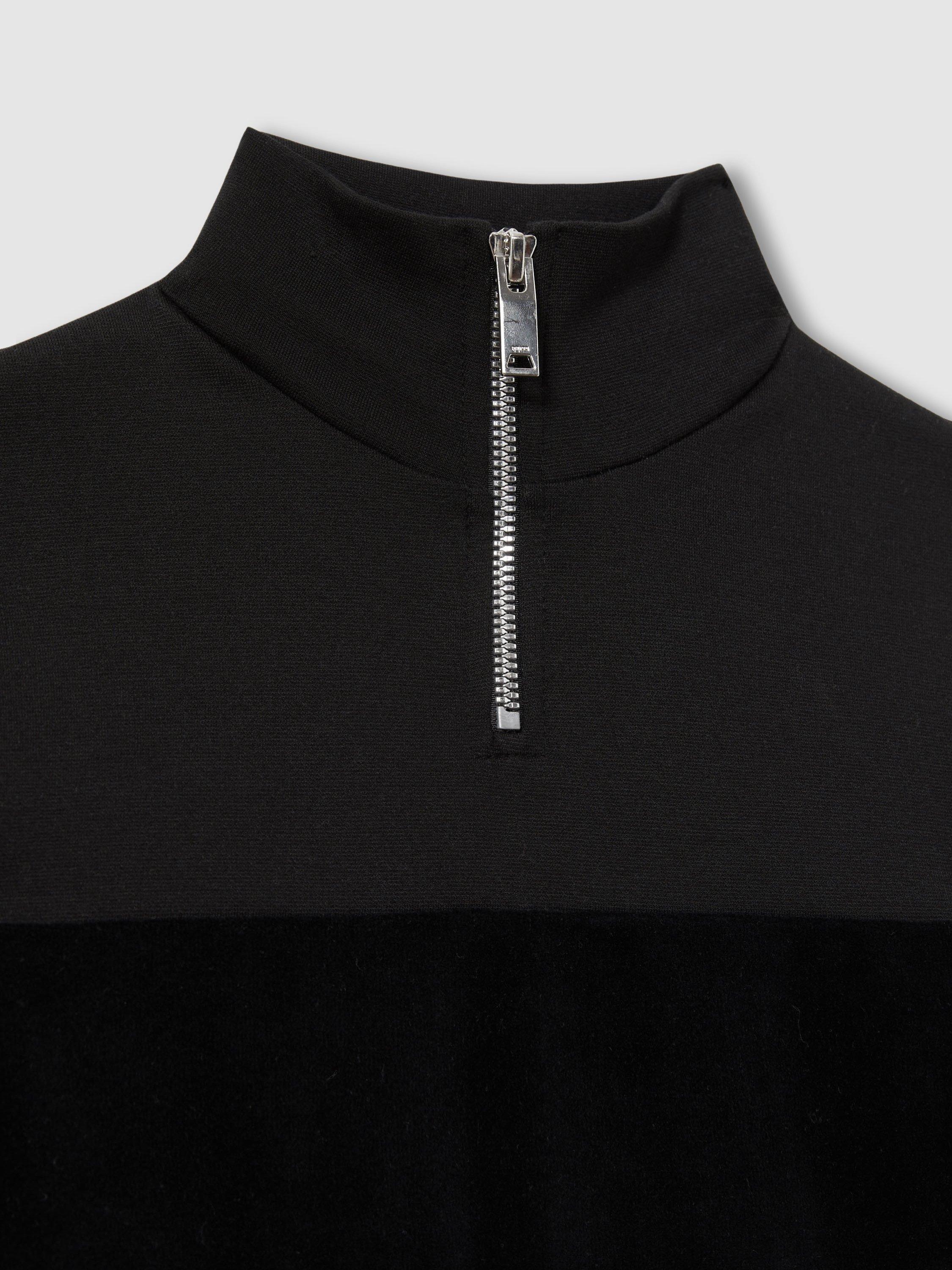 Product image 4 of 4, which shows Reiss Kids' Selin Half Zip Jumper, Black, 4-5 years