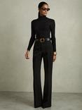 Reiss Priya Flared Trousers, Black