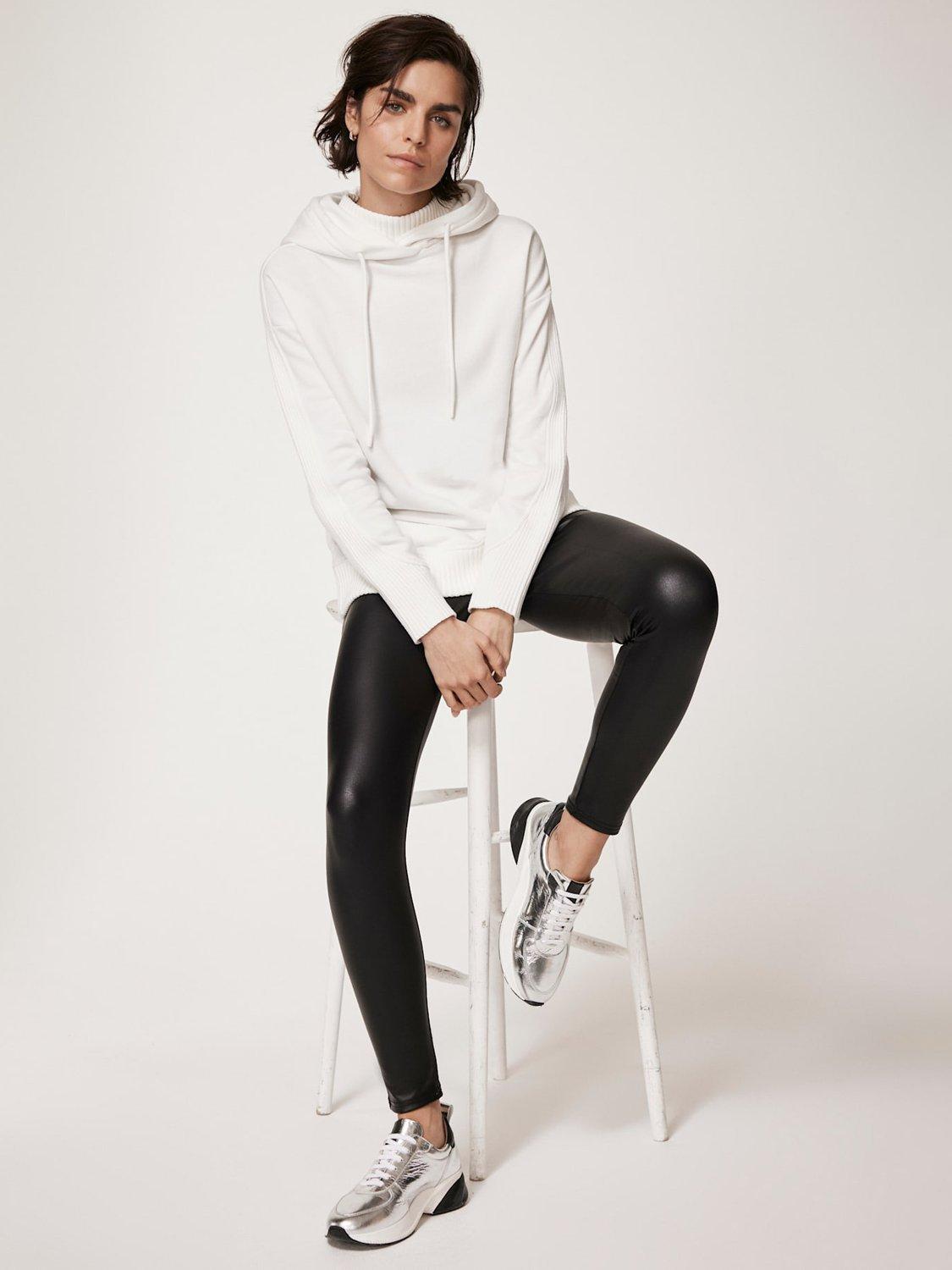 Product image 2 of 6, which shows Mint Velvet Faux Leather Leggings, Black, XS Reg