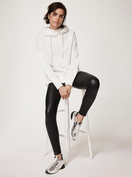 Mint Velvet Faux Leather Leggings, Black - view 2, Black