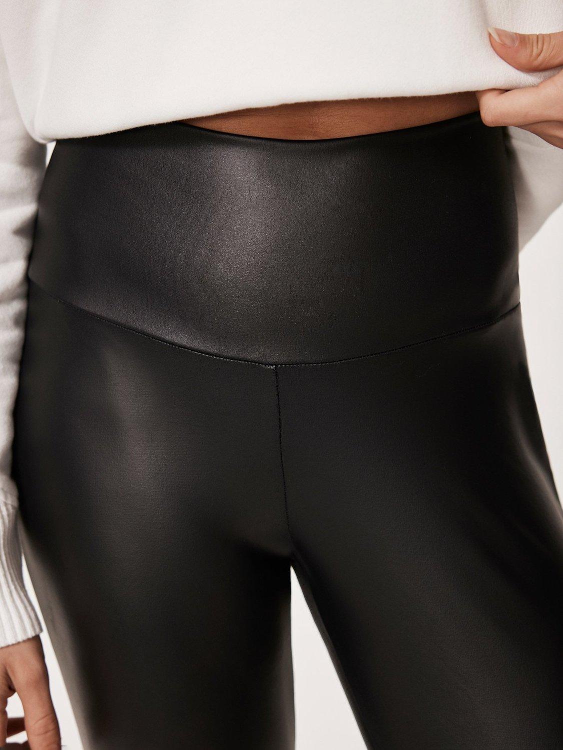 Product image 3 of 6, which shows Mint Velvet Faux Leather Leggings, Black, XS Reg
