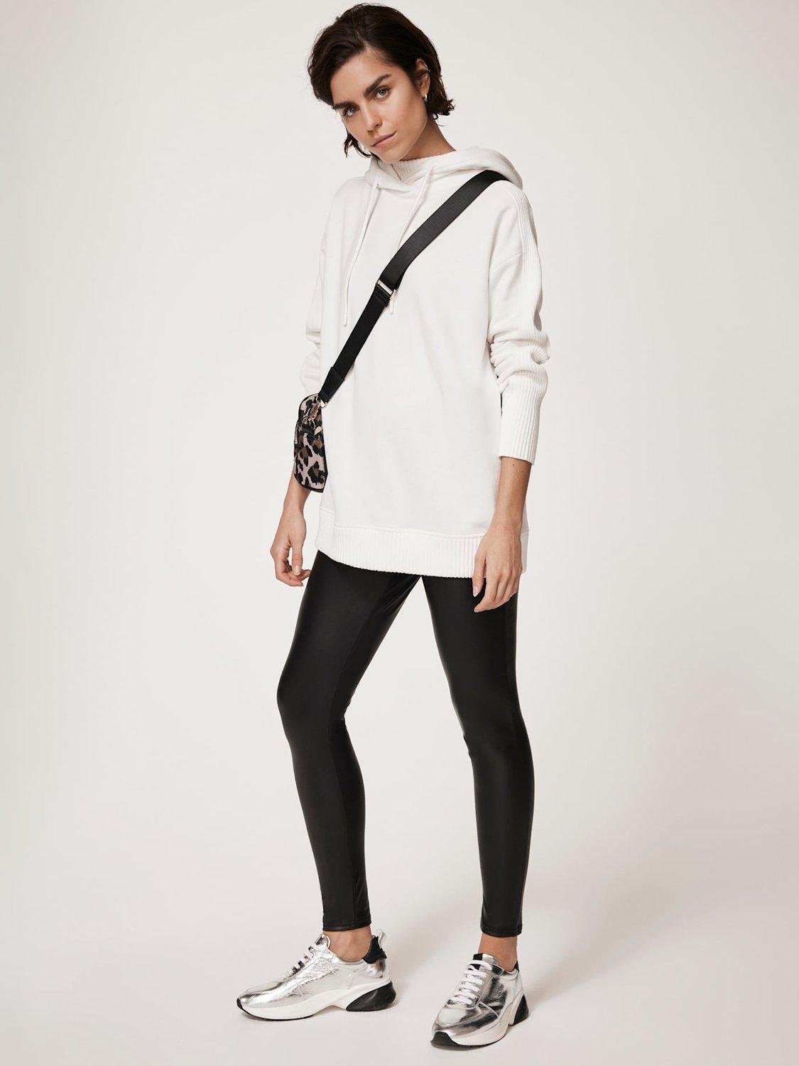 Product image 4 of 6, which shows Mint Velvet Faux Leather Leggings, Black, XS Reg