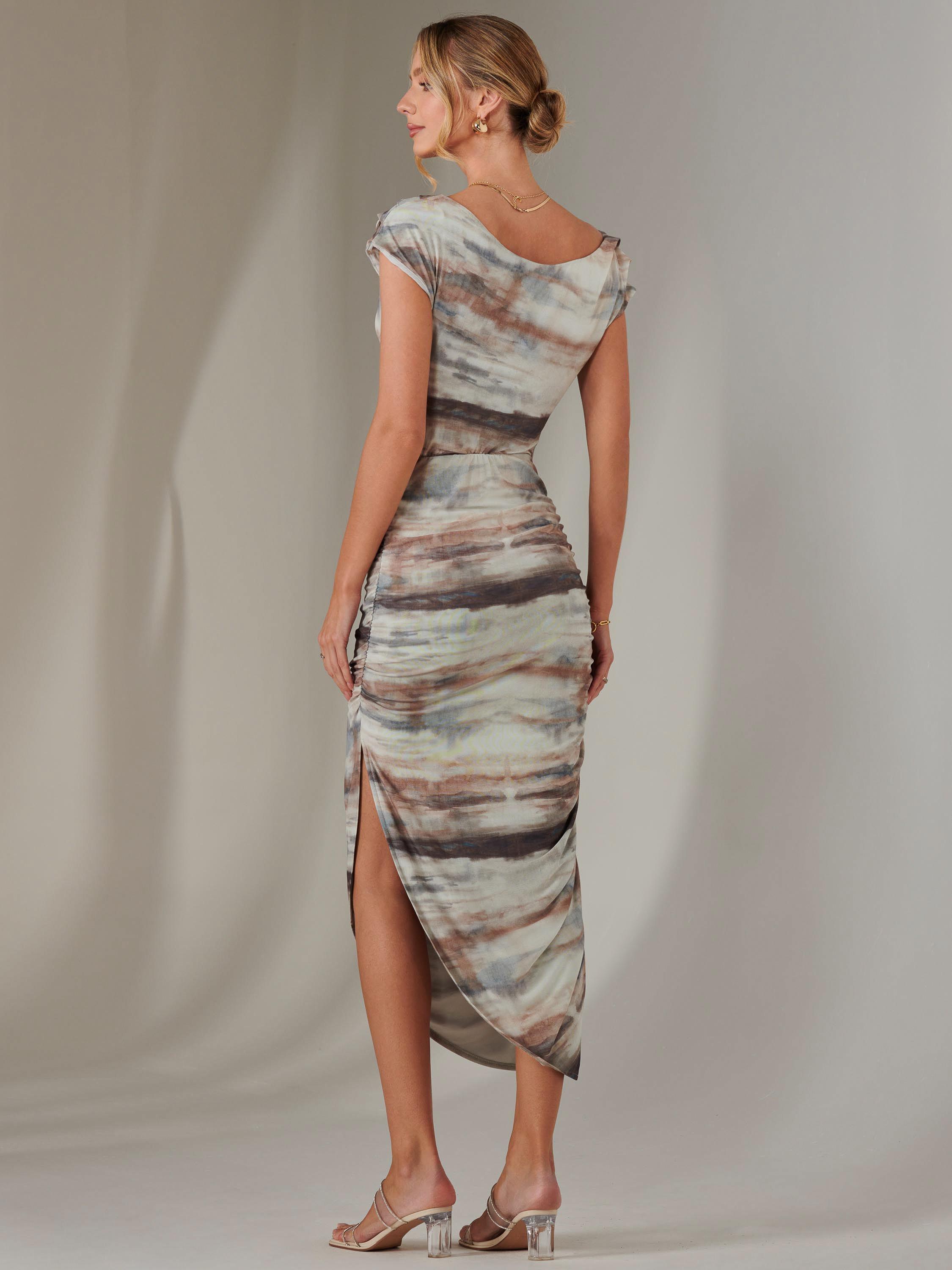 Product image 2 of 7, which shows Jolie Moi Lois Bodycon Dress, Brown, 8