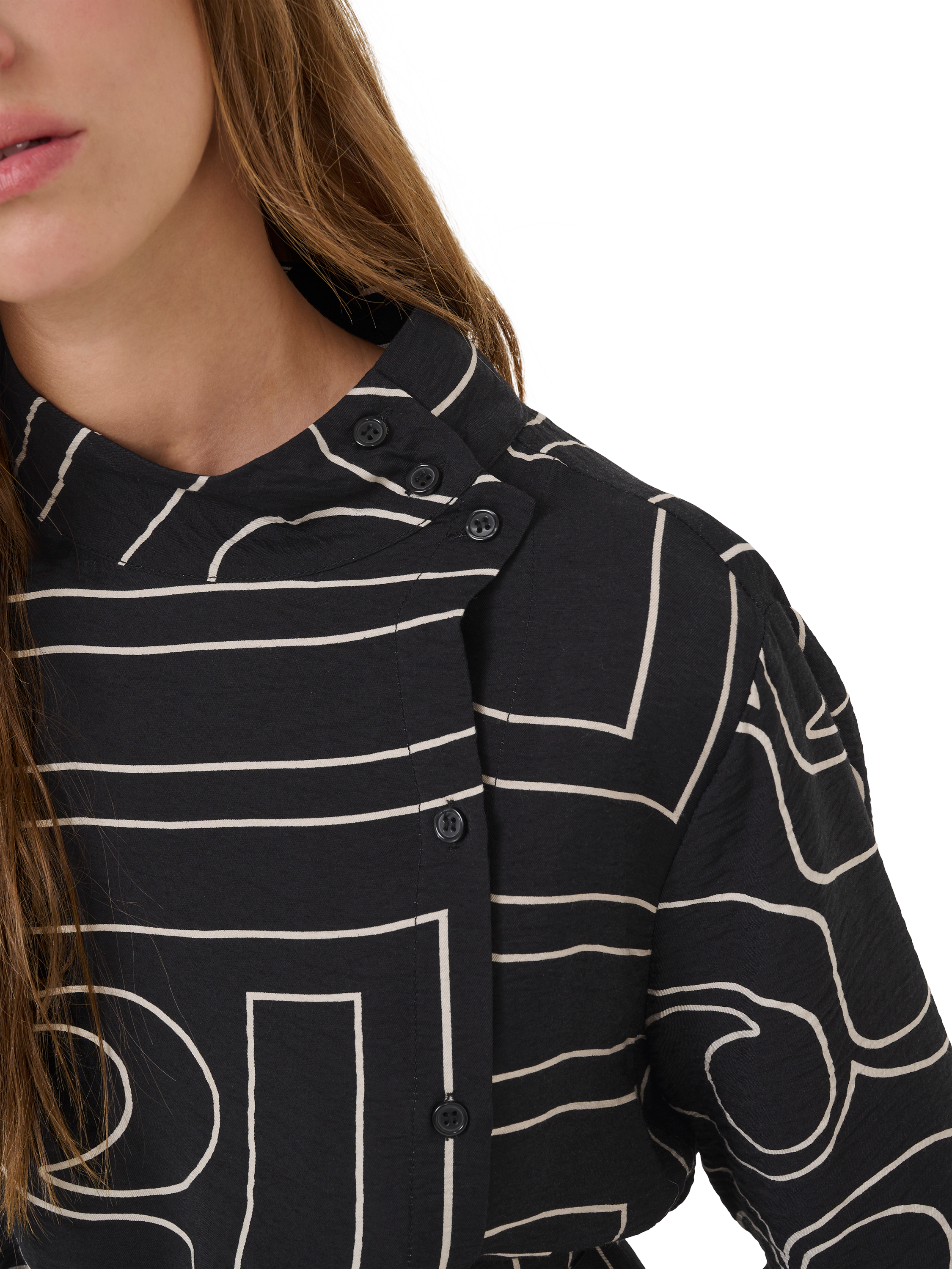 Product image 4 of 6, which shows MY ESSENTIAL WARDROBE Kelly Graphic Print Midi Dress, Black, 8
