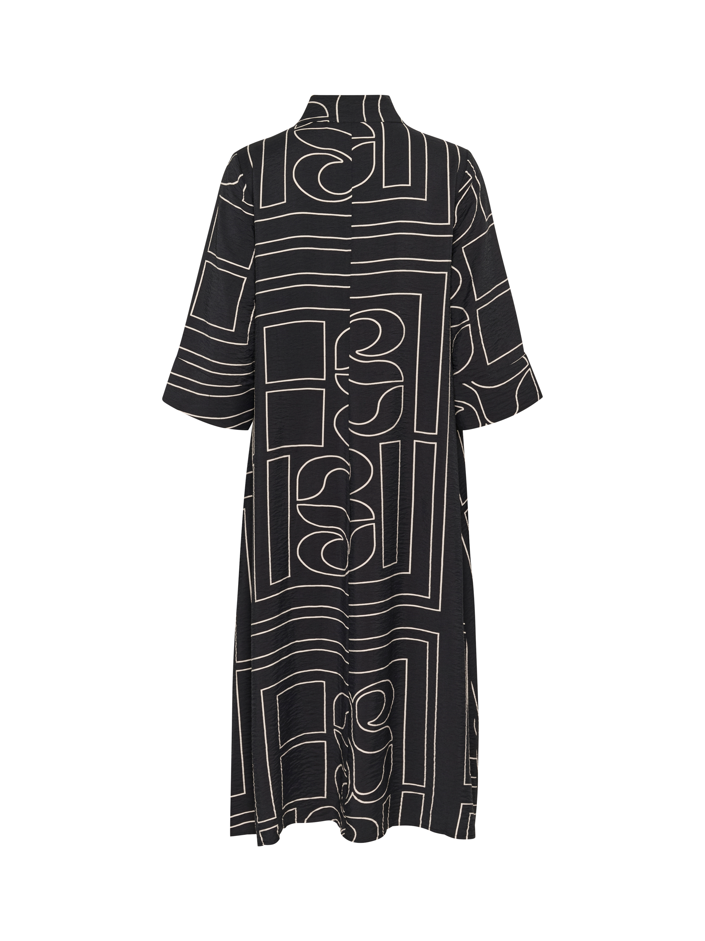 Product image 6 of 6, which shows MY ESSENTIAL WARDROBE Kelly Graphic Print Midi Dress, Black, 8