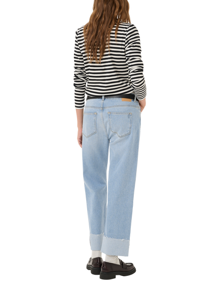 MY ESSENTIAL WARDROBE Dallas Turn Up Jeans - view 2, Light Blue Wash