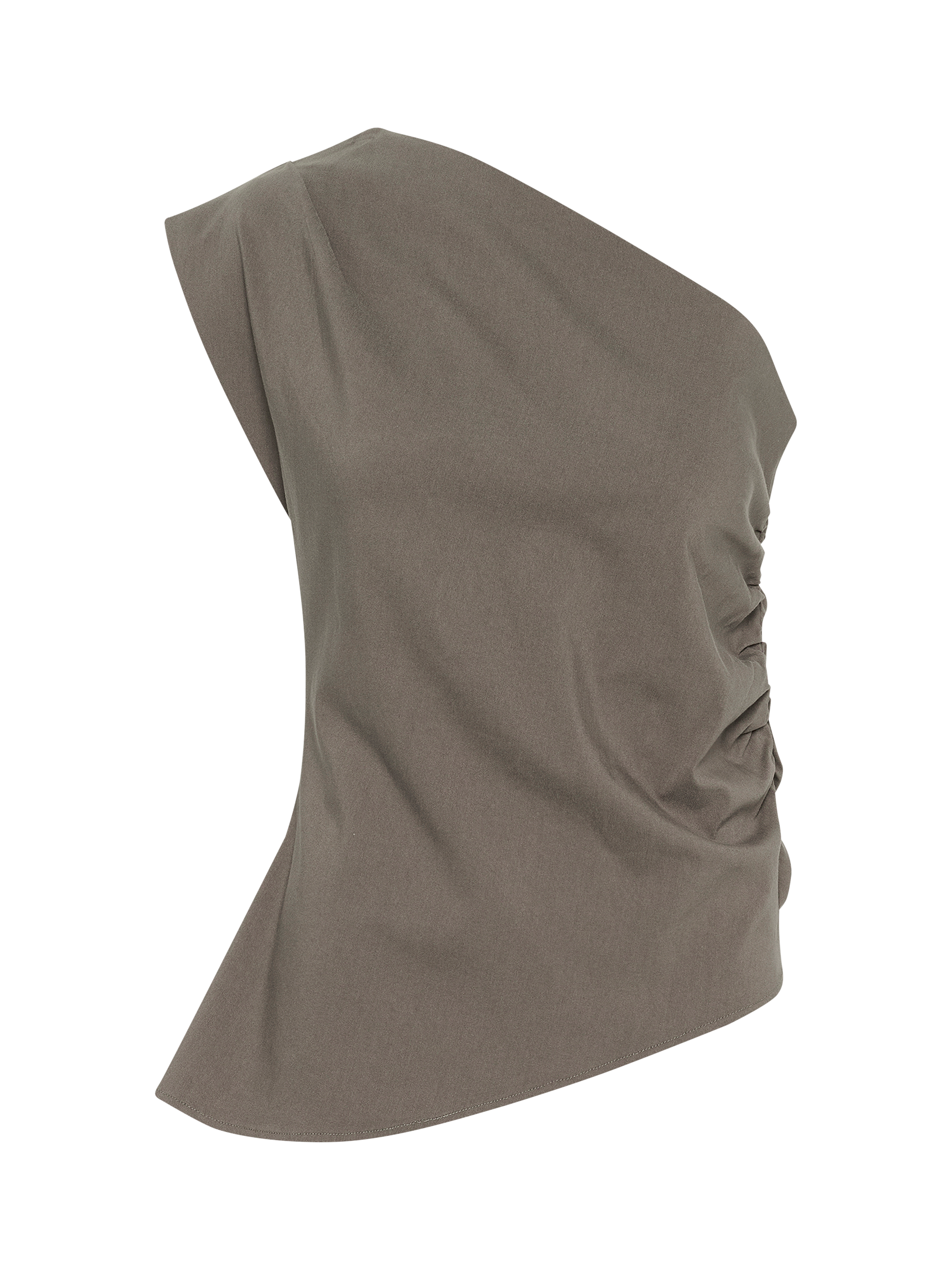 Product image 4 of 5, which shows MY ESSENTIAL WARDROBE Sora Off Shoulder Asymmetric Top, Major Brown, 10