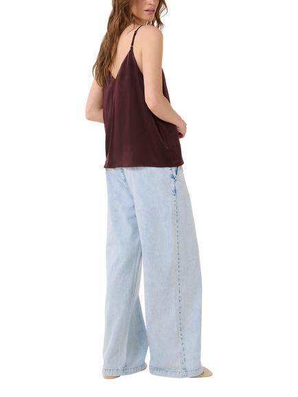 MY ESSENTIAL WARDROBE Estelle Satin Vest Top, Fudge - view 2, Fudge