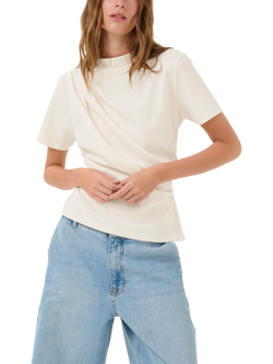 MY ESSENTIAL WARDROBE Helle Drape Front T-Shirt, Snow White, Snow White