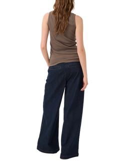 MY ESSENTIAL WARDROBE Mandy Rib Jersey Slim Fit Tank Top - view 2, Major Brown