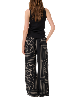 MY ESSENTIAL WARDROBE Kelly Graphic Print Wide Leg Casual Trousers - view 2, Black