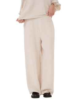 MY ESSENTIAL WARDROBE Kelly Graphic Print Wide Leg Casual Trousers, Oatmeal