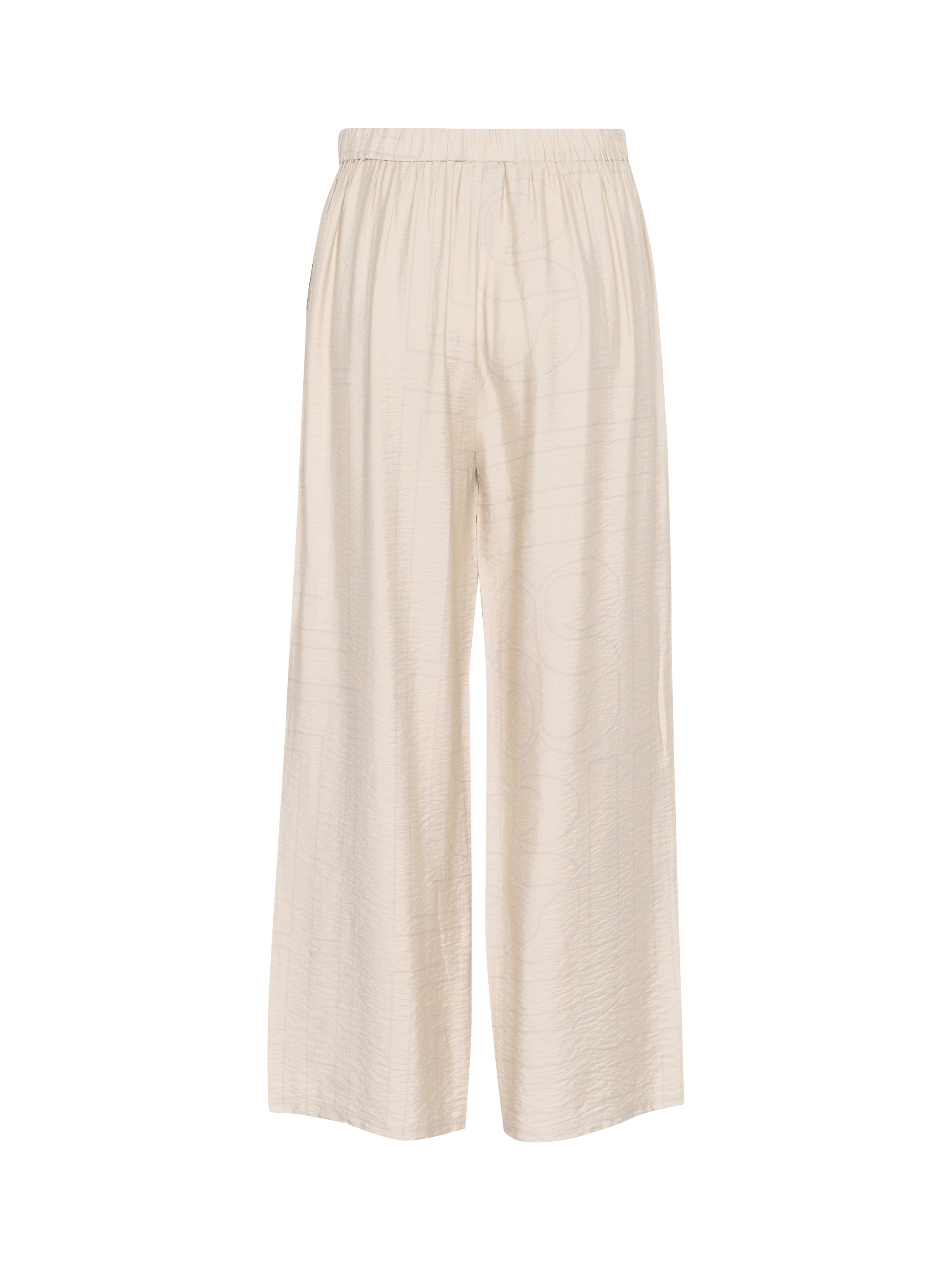 Product image 5 of 5, which shows MY ESSENTIAL WARDROBE Kelly Graphic Print Wide Leg Casual Trousers, Oatmeal, 8