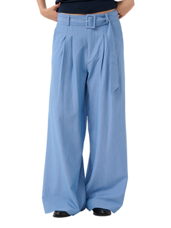 MY ESSENTIAL WARDROBE Vitta Stripe Wide Leg Trousers, Sky Blue, Sky Blue