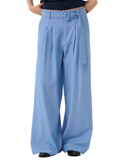 MY ESSENTIAL WARDROBE Vitta Stripe Wide Leg Trousers, Sky Blue, Sky Blue