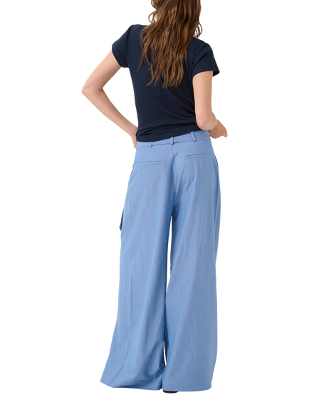 MY ESSENTIAL WARDROBE Vitta Stripe Wide Leg Trousers, Sky Blue - view 2, Sky Blue