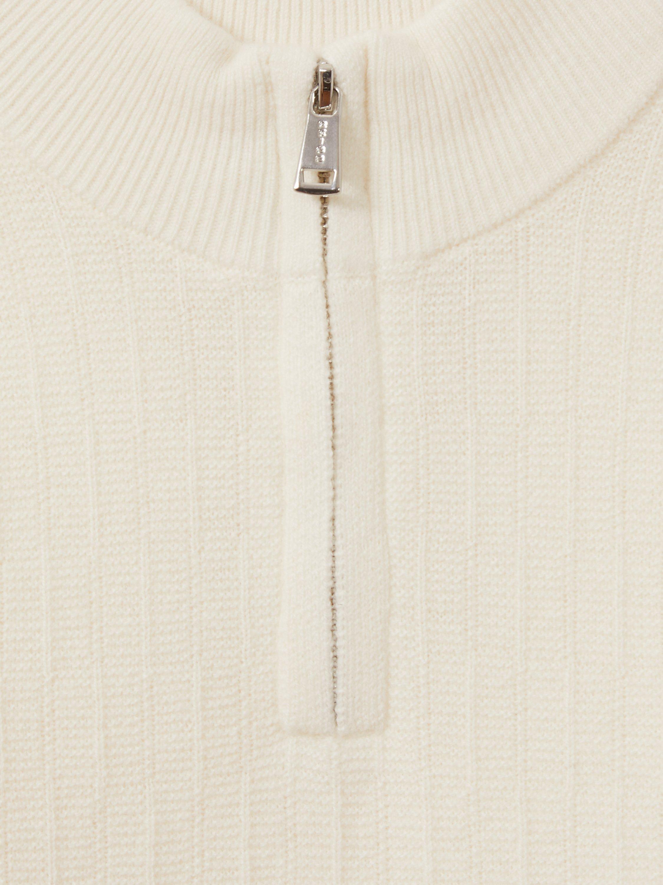 Product image 3 of 3, which shows Reiss Kids' Chester Half Zip Jumper, Off White, 4-5 years