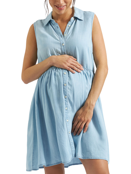 Ripe Bec Chambray Maternity Dress, Clean Blue, Clean Blue