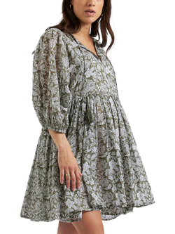 Ripe Cali Floral Maternity & Nursing Dress, Olive/White