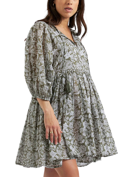 Ripe Cali Floral Maternity & Nursing Dress, Olive/White