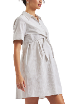Ripe Bronte Tie Up Maternity Dress, White/Grey, White/Grey