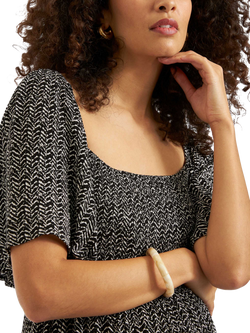 Ripe Emmy Shirred Maternity Dress, Black/Natural - view 2, Black/Natural