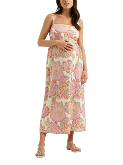 Ripe Hope Tie Back Linen Rich Maternity Dress, Multi, Multi
