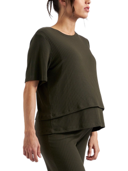 Ripe Mike Ribbed Maternity & Nursing Top, Khaki, Khaki