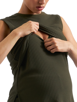 Ripe Peter Rib Maternity & Nursing Top, Khaki - view 2, Khaki