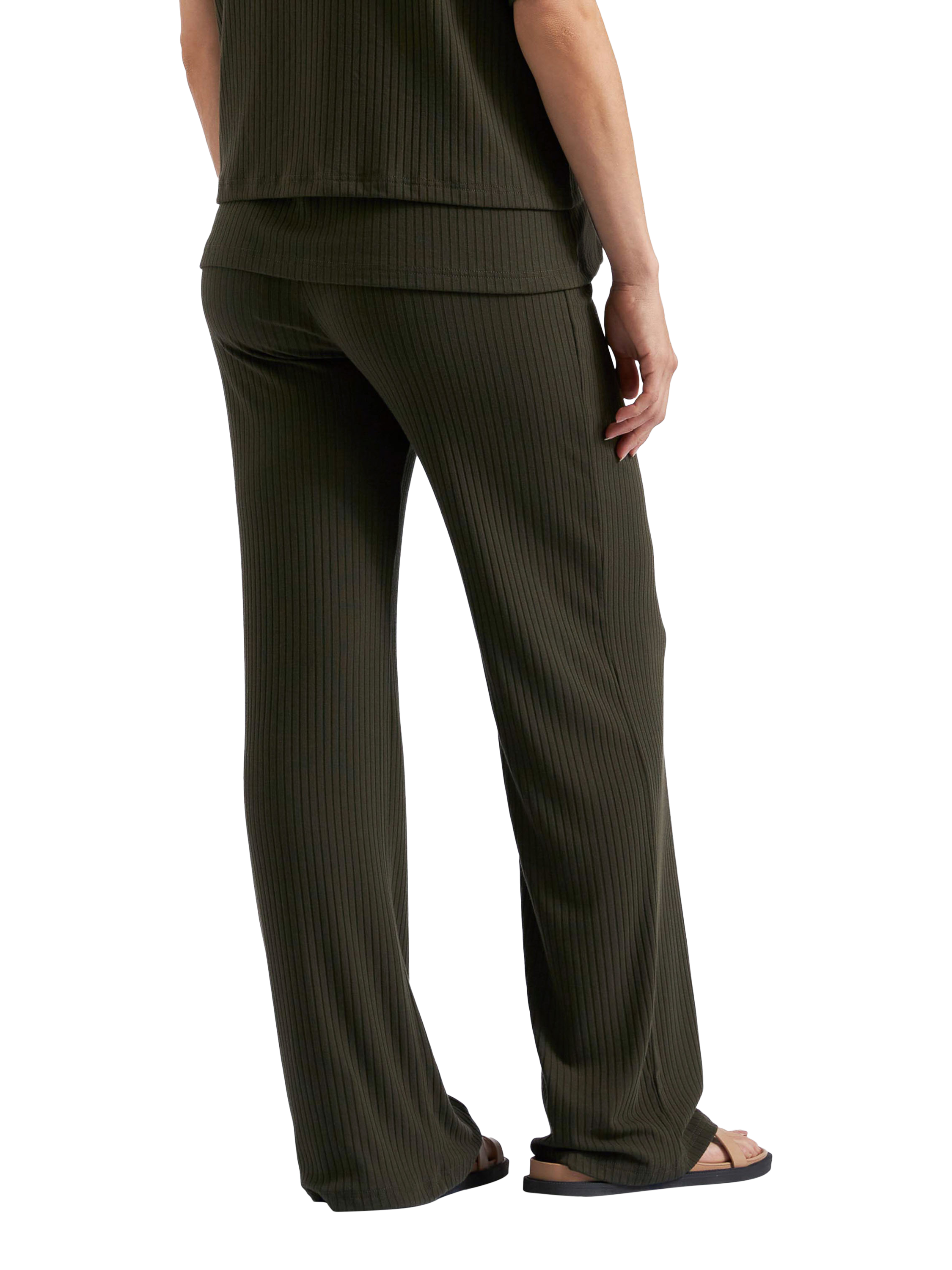 Product image 4 of 6, which shows Ripe Cindy Rib Maternity Trousers, Khaki, XS