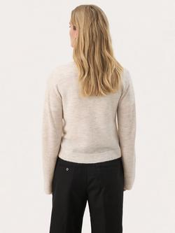 Part Two Peytons Easy Fit Cardigan, Cream Melange - view 2, Cream Melange