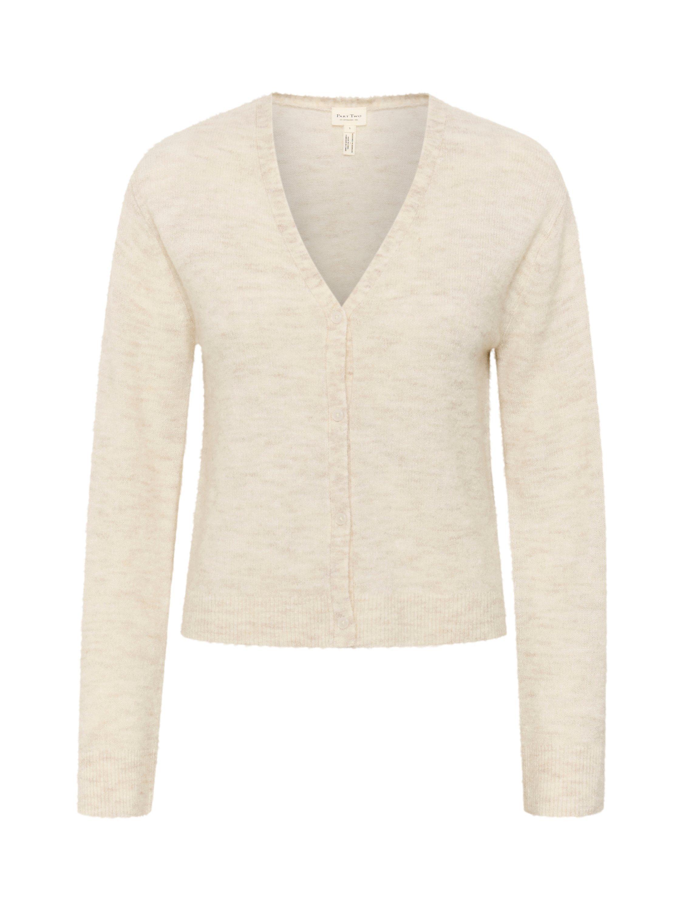 Product image 5 of 6, which shows Part Two Peytons Easy Fit Cardigan, Cream Melange, XS