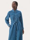 Part Two Polenka Denim Shirt Dress, Medium Blue