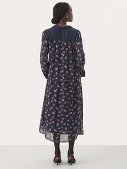 Part Two Priscila Floral Midi Dress, Dark Navy/Multi - view 2, Dark Navy/Multi