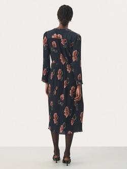 Part Two Puck Floral Dress, Dark Navy/Multi - view 2, Dark Navy/Multi