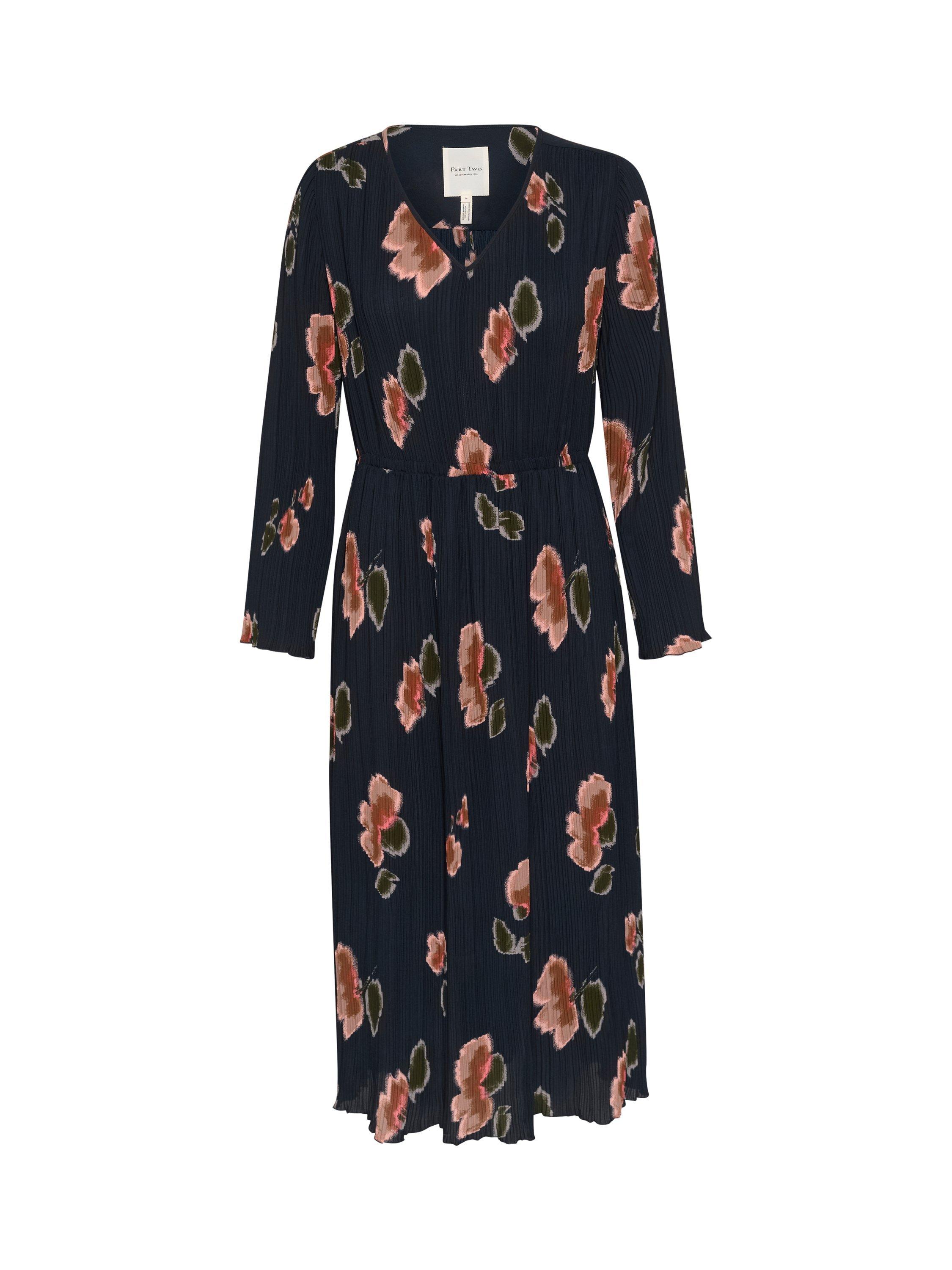 Product image 5 of 6, which shows Part Two Puck Floral Dress, Dark Navy/Multi, 10