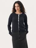Part Two Pavline Button Cardigan, Dark Navy