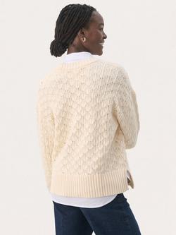 Part Two Piaclara Textured Knit Jumper, Cream - view 2, Cream