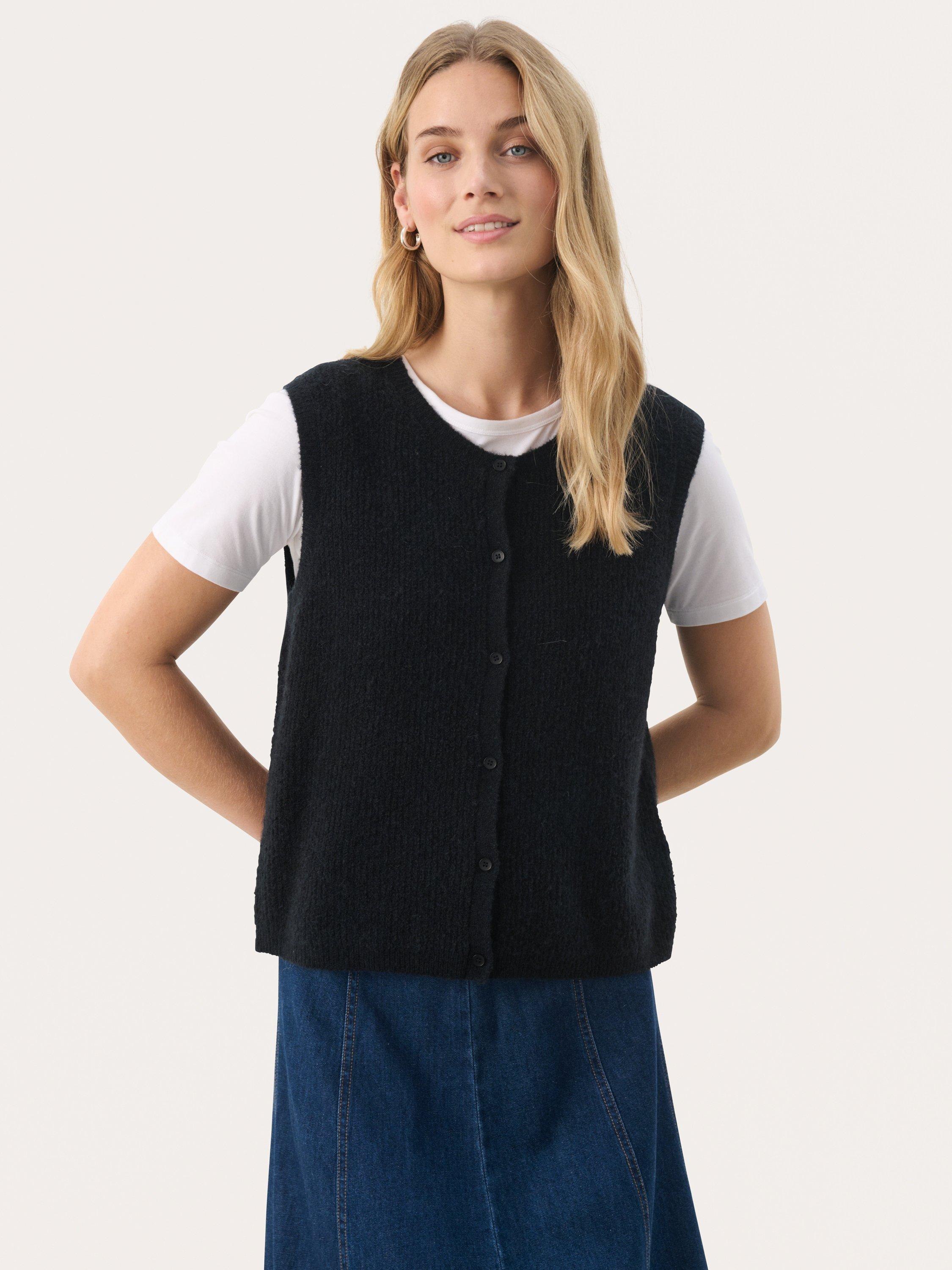 Part Two Pimira Knit Waistcoat, Dark Navy