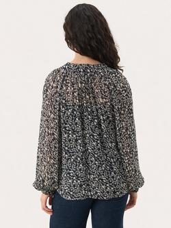 Part Two KelsiaPW Ditsy Floral Regular Fit Blouse, Dark Navy/White - view 2, Dark Navy/White