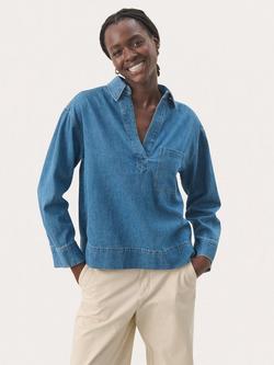 Part Two Petulla Relaxed Fit Denim Shirt, Medium Blue, Medium Blue