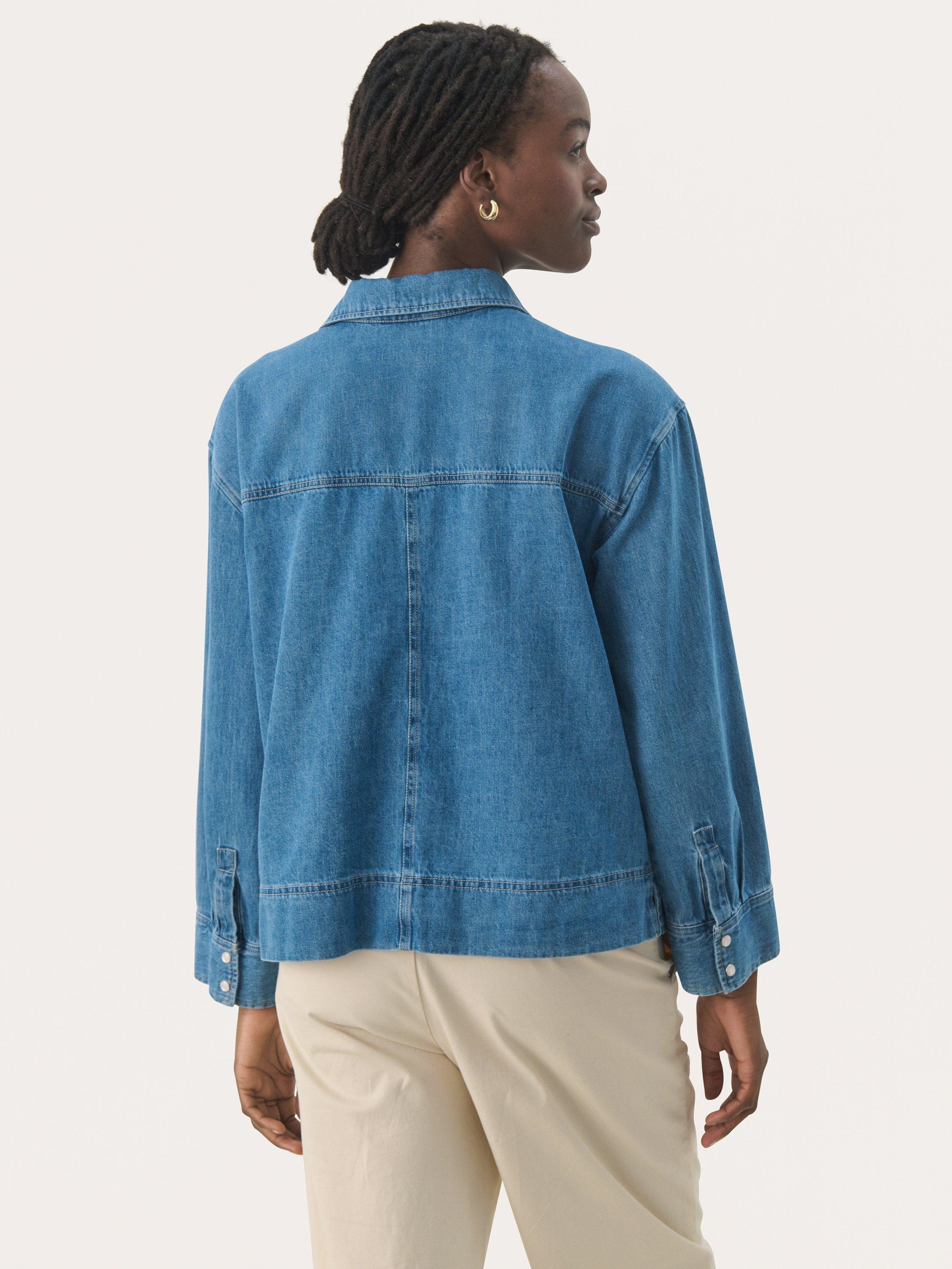 Product image 2 of 6, which shows Part Two Petulla Relaxed Fit Denim Shirt, Medium Blue, 8