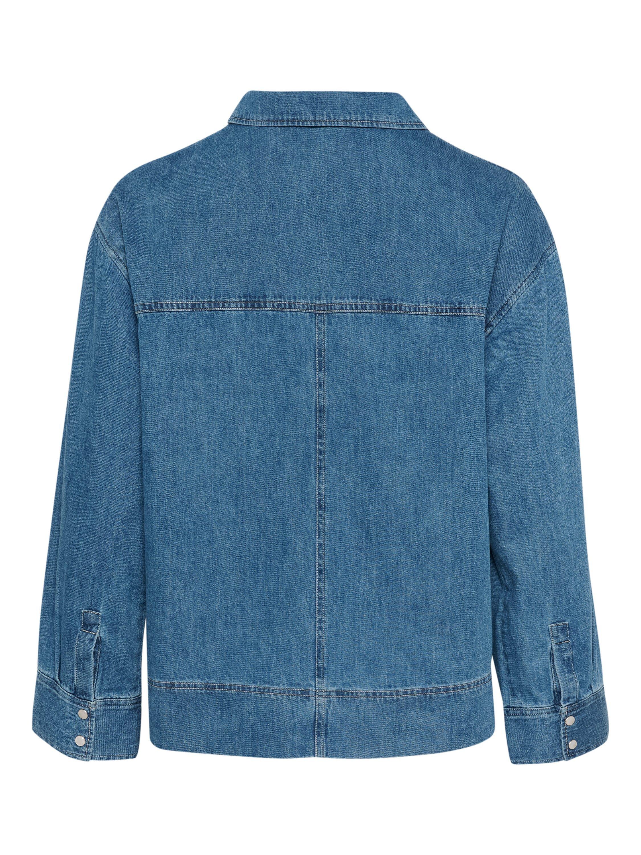 Product image 6 of 6, which shows Part Two Petulla Relaxed Fit Denim Shirt, Medium Blue, 8